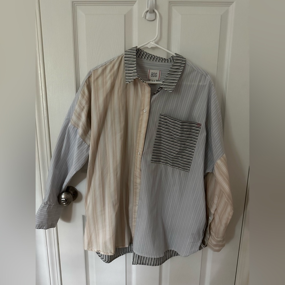 BDG multicolored striped button down